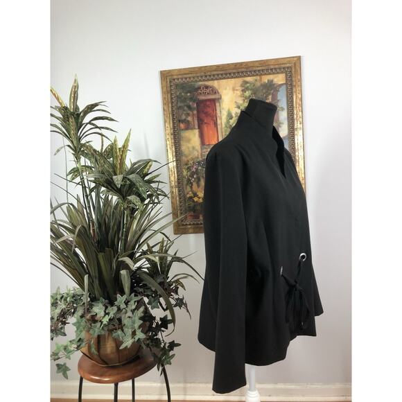 Chadwick Blazer Womens 14W Black Open Career Office Clueless Preppy Long Sleeve - Picture 2 of 9